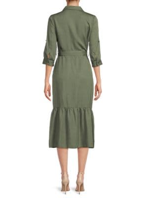 Saks Fifth Avenue
Flounce Hem Belted Midi Shirtdress