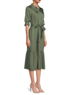 Saks Fifth Avenue
Flounce Hem Belted Midi Shirtdress