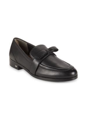 Stuart Weitzman Emma Bow Leather Loafers