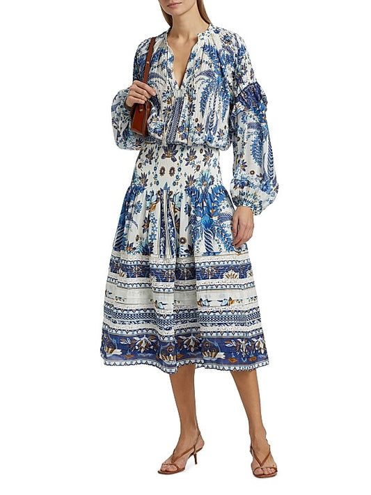 Ana Tapestry Cotton-Blend Blouse