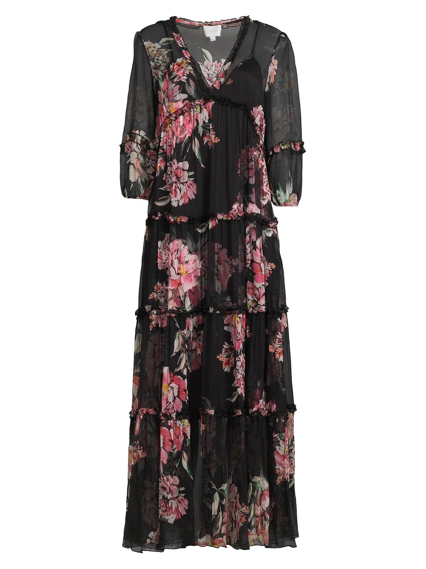 Johnny Was Lizzy Ruffle Maxi Dress