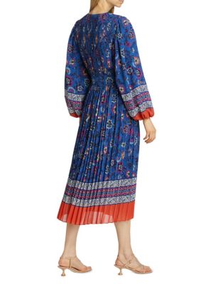 Elie Tahari The Cecilia Pleated Printed Dress