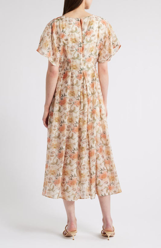 Mila Mae Floral Dolman Sleeve Midi Dress