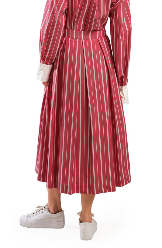 FREEMARKET Striped Midi Skirt
