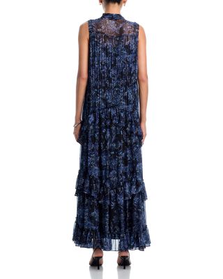 AQUA Metallic Paisley Maxi Boho Dress - Exclusive