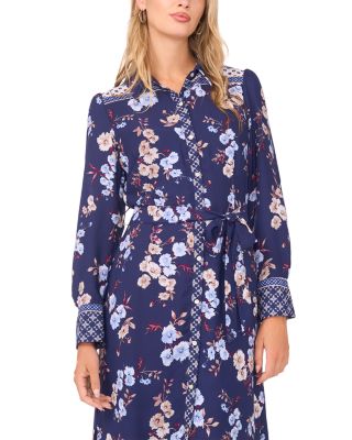 VINCE CAMUTO Long Sleeve Maxi Shirt Dress