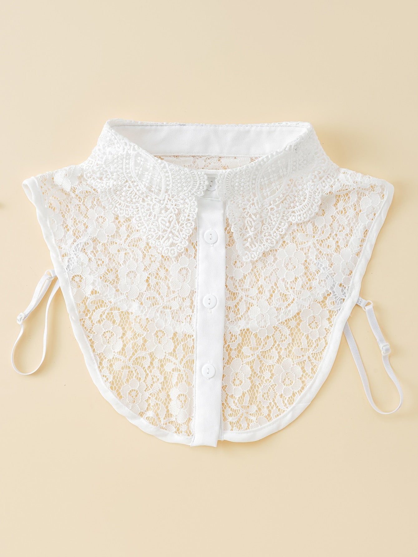 1pc Floral Lace Dickey Collar Half Shirt Collar Inside Matching False Collar Elegant
