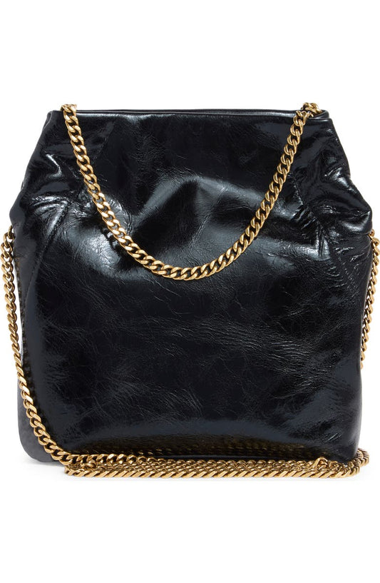 Veronica Beard Small Slouch Metallic Convertible Leather Shoulder Bag