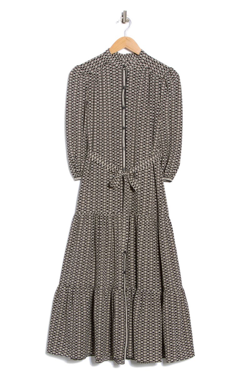 MAX STUDIO Crepe 3/4 Sleeve Button Front Maxi Dress