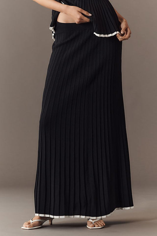 Anthropologie Endless Rose Pleated Knit Maxi Skirt