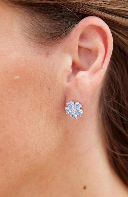SAVVY CIE JEWELS CZ Flower Stud Earrings
