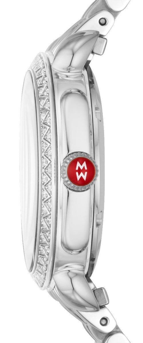 Walmart Michele Sidney Classic Stainless Steel Mother-of-Pearl Dial Diamonds Womens Watch MWW30B000001