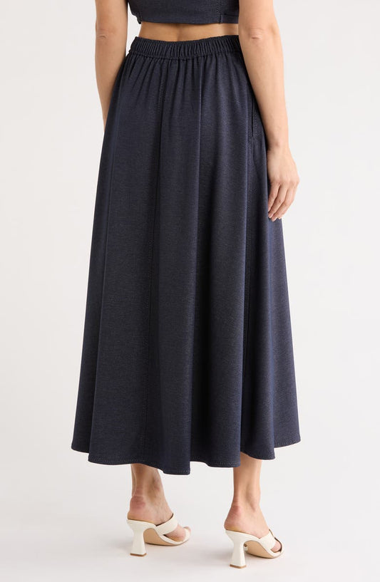 MAX STUDIO Topstitched A-Line Maxi Skirt