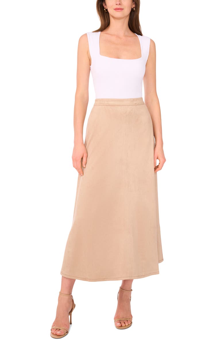 Parker The Lillian Slim Faux Suede Midi Skirt
