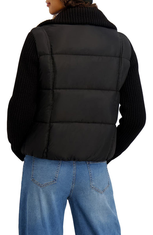 Kensie Knit Sleeve Quilted Core Jacket