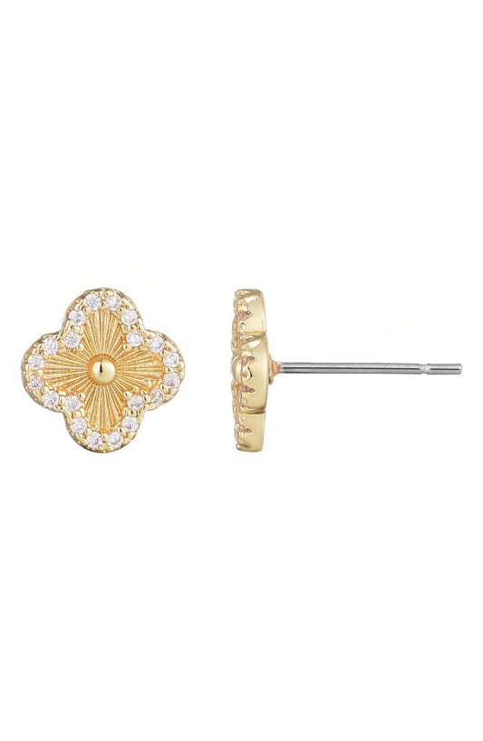Adornia Pavé CZ Clover Stud Earrings