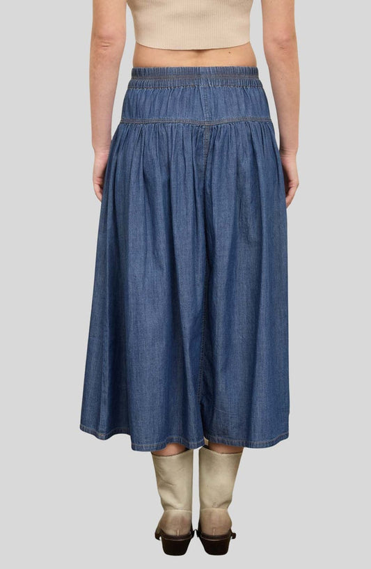 Blu Pepper Western Denim Maxi Skirt