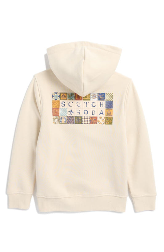 Scotch & Soda Kids' Fleece Zip-Up Graphic Hoodie