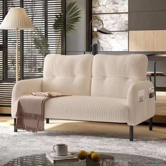 Walmart 47" Small Loveseat Sofa Couch for Small Spaces,Corduroy Upholstered 2-Seater Love Seats for Apartment, Bedroom,Office,Beige