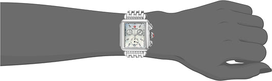 Walmart Michele Deco Chronograph Day/Date Stainless Steel Diamonds Womens Watch MWW06P000014