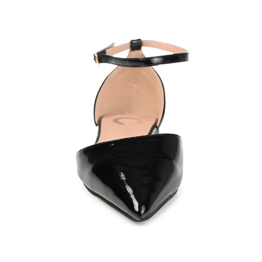 Walmart Journee Women's Reba Ankle Strap Pointed Toe Ballet Flats, Wide Width Available