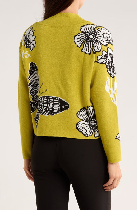 T Tahari Mock Neck Jacquard Sweater