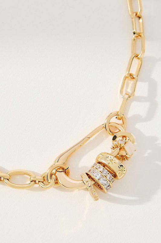 Anthropologie Paperclip Bar Charm Necklace