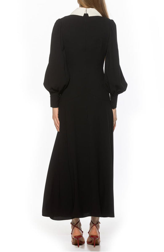 Alexia Admor Kate Collared Long Sleeve Maxi Dress