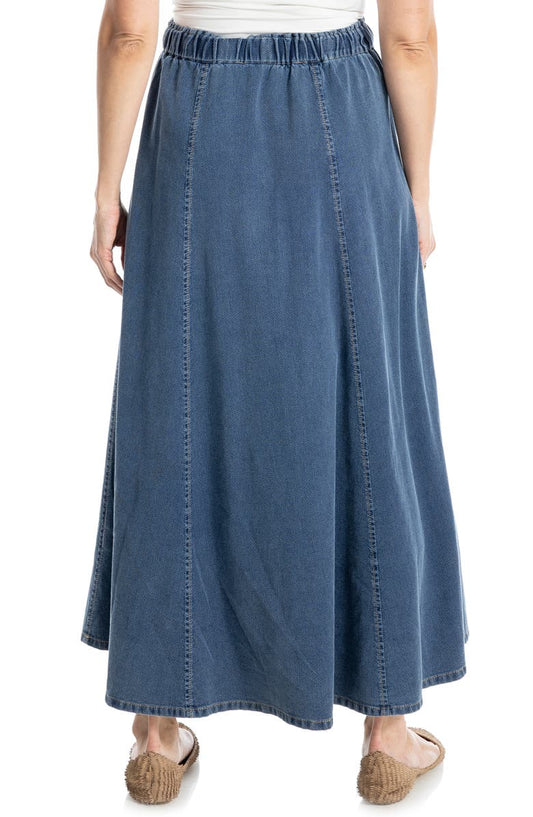 MAX STUDIO Pique Cotton Belted Midi Skirt