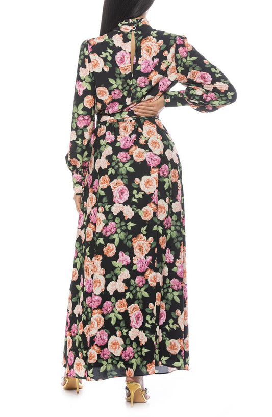 Alexia Admor Saliah Mockneck Blouson Sleeve Dress