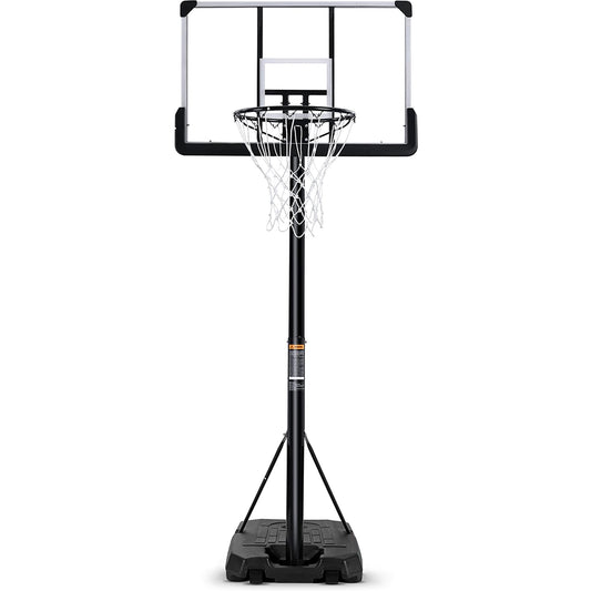 thumbnail video image 2 of Portable Basketball Hoop Goal Basketball Hoop System Height Adjustable 7 ft. 6 in..10 ft. with 44 inch Indoor Outdoor PVC Backboard Material, 2 of 14