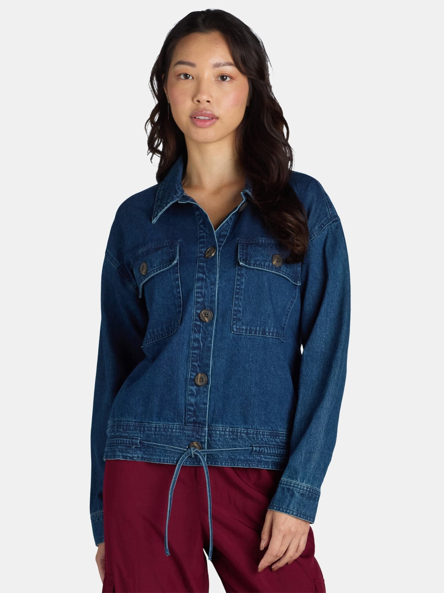 thumbnail image 4 of Time and Tru Women's Cropped Utility Jacket, Sizes XS-XXXL, 4 of 8