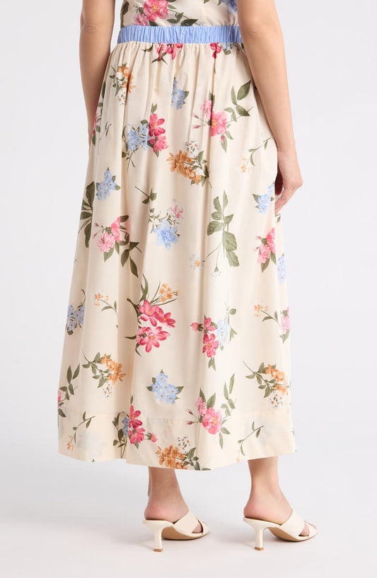 Ellen Tracy Cotton Poplin Maxi Skirt