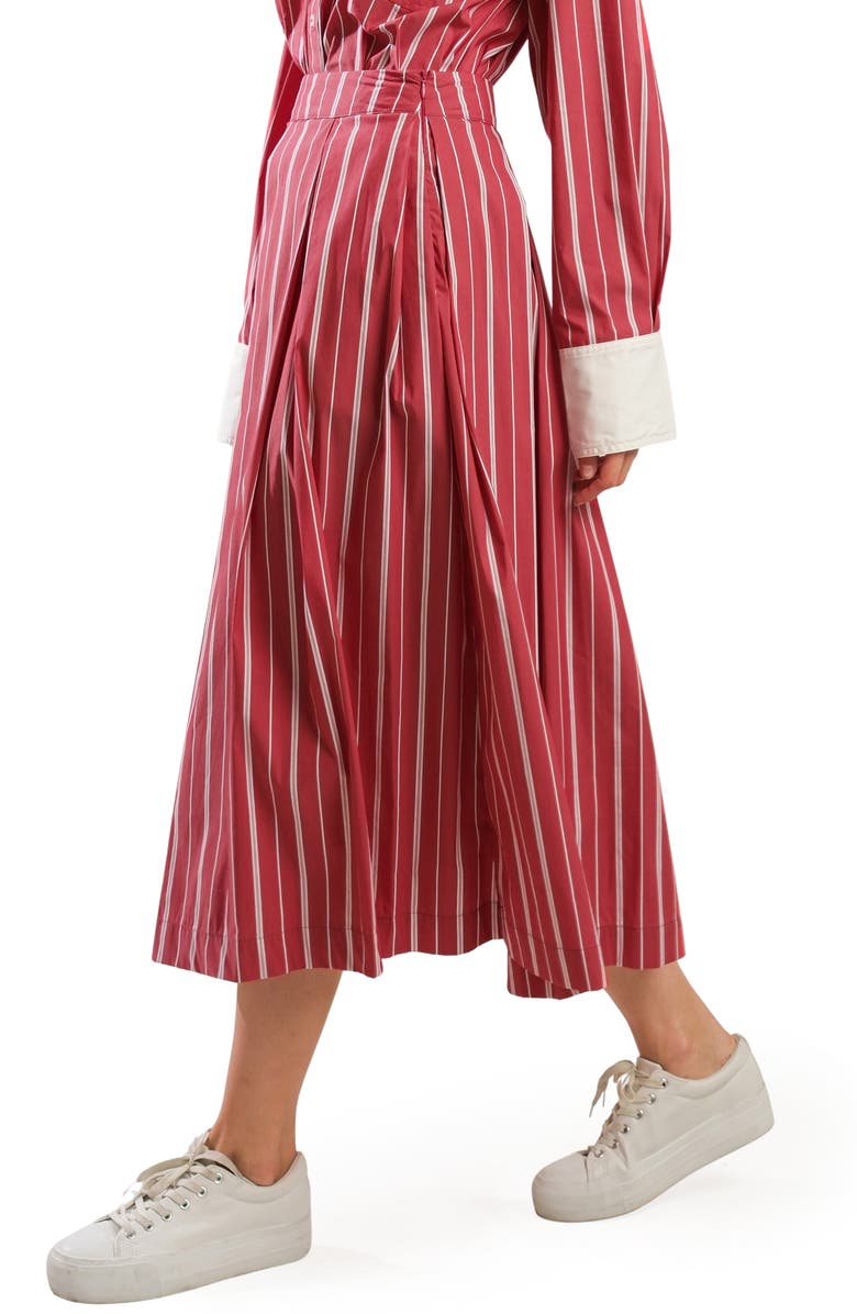 FREEMARKET Striped Midi Skirt
