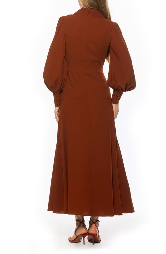 Alexia Admor Kate Collared Long Sleeve Maxi Dress