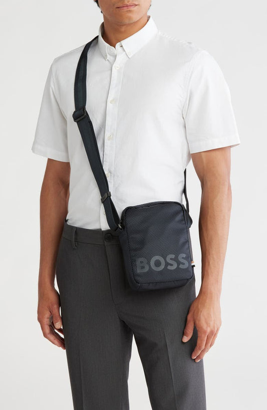 BOSS Logo Ripstop Recycled Polyester Crossbody Bag