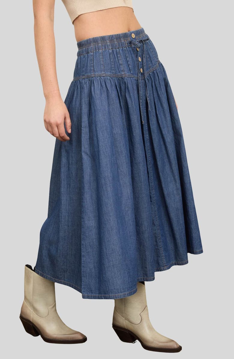 Blu Pepper Western Denim Maxi Skirt