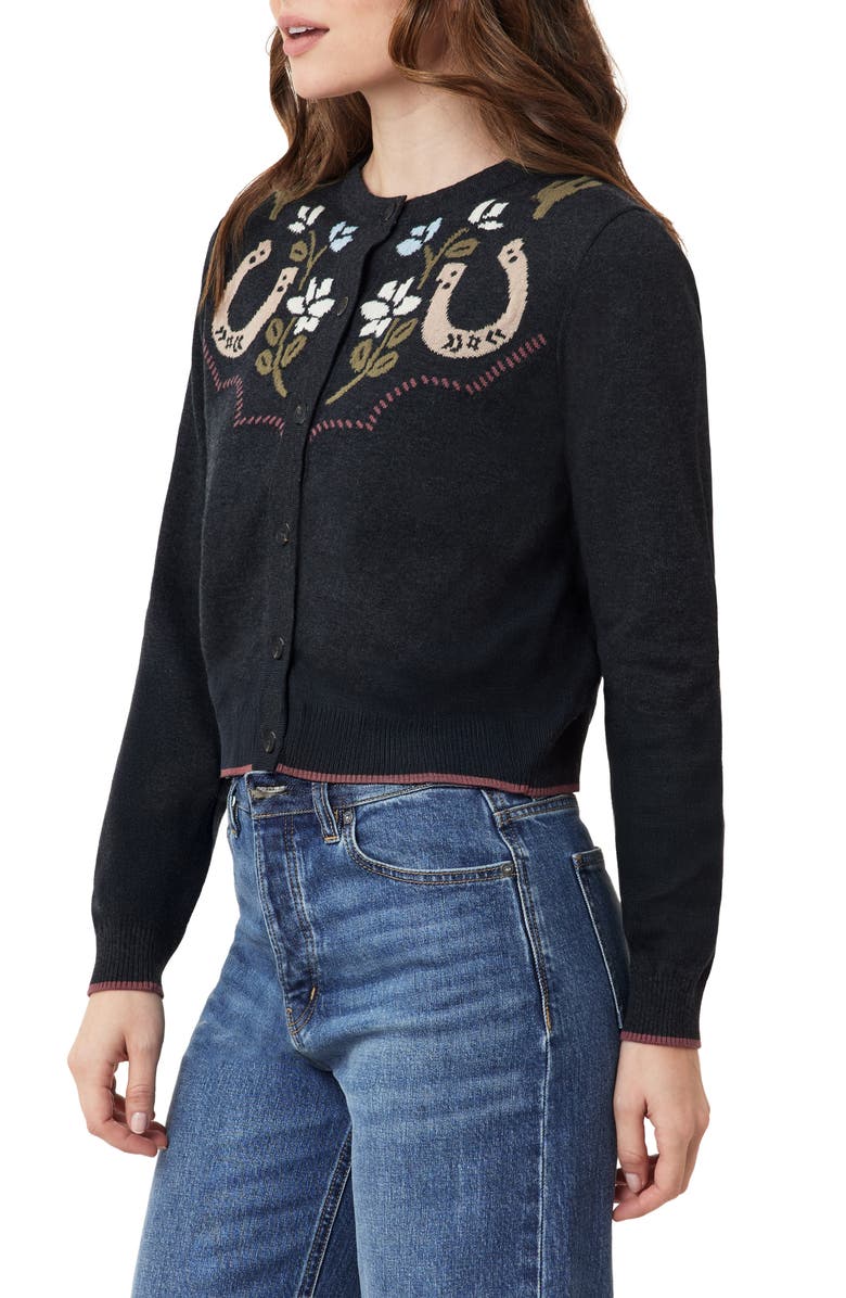 Scotch & Soda Floral Horseshoe Intarsia Crewneck Sweater