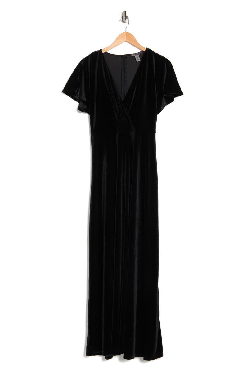 Love By Design June Velvet Flutter Sleeve Maxi Dress