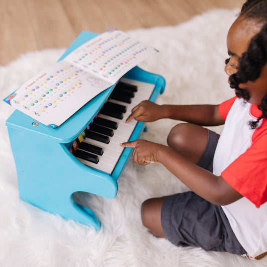 Walmart Melissa & Doug Learn-to-Play Piano with 25 Keys and Color-Coded Songbook - Blue