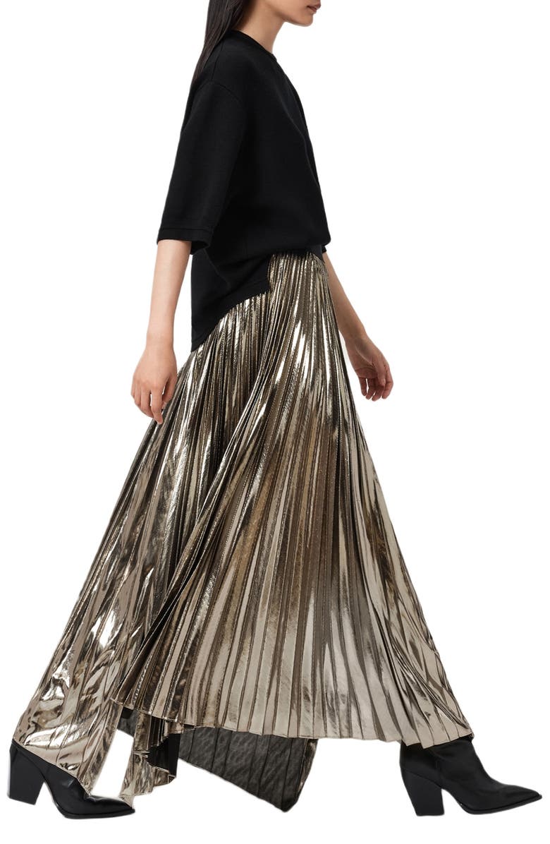 AllSaints Jax Pleated Maxi Skirt
