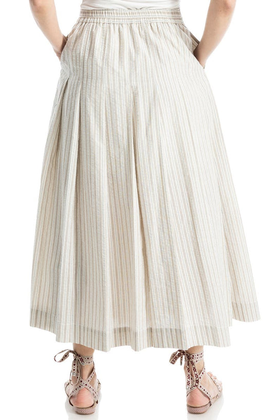 MAX STUDIO Stripe Pleated A-Line Skirt
