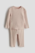 H & M 2-piece Rib-Knit Cotton Set