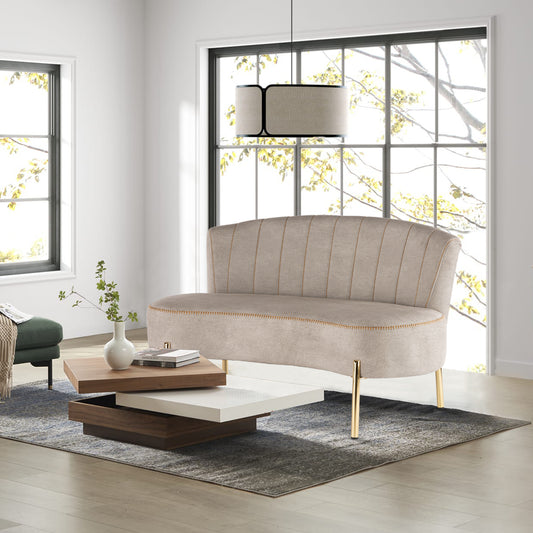 Walmart Andeworld Upholstered Small Sofa Couch Modern Loveseat Accent Ottoman Bench Bed Bench Entryway Bench with Backrest for Living Room Bedroom Beige