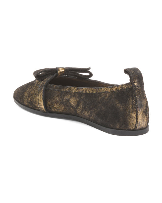 FREE PEOPLE Leather Mania Bow Flats