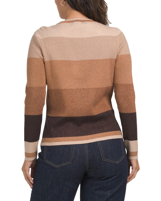 NANCY YANG Thick Striped Sweater