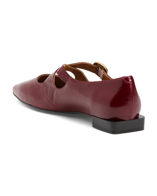 ANA PALMA Made In Spain Patent Leather Cross Band Shoes