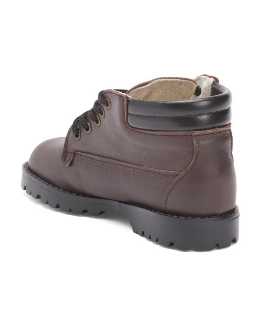 ZIMMERMAN SHOES Wide Width Leather Lace Up Boots (Infant Toddler)