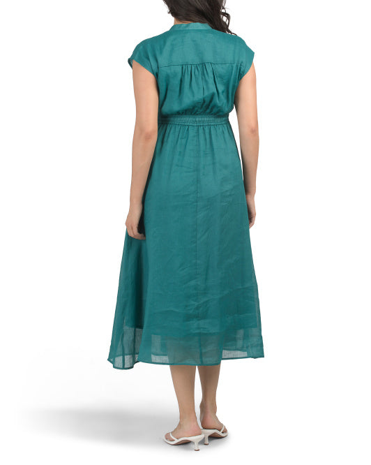 ELAN Button Front Maxi Dress