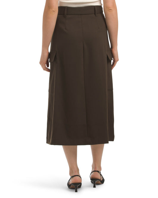 ELEMENT Belted Maxi Skirt With Pleats